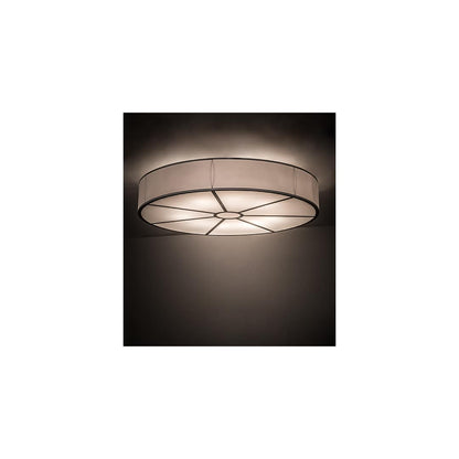 Cilindro 10 Light 60" Wide Semi-Flush Drum Ceiling Fixture - Nickel Finish - GU24 Bulb Base
