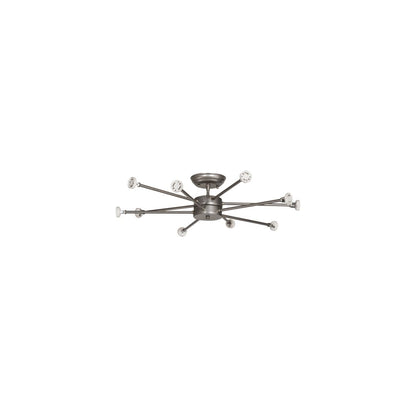 Cilindro 10 Light 60" Wide Semi-Flush Drum Ceiling Fixture - Nickel Finish - GU24 Bulb Base