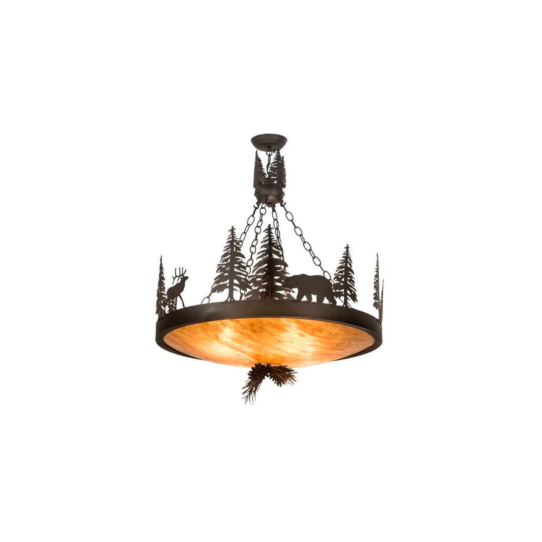 4 Light 30" Wide Abstract Pendant