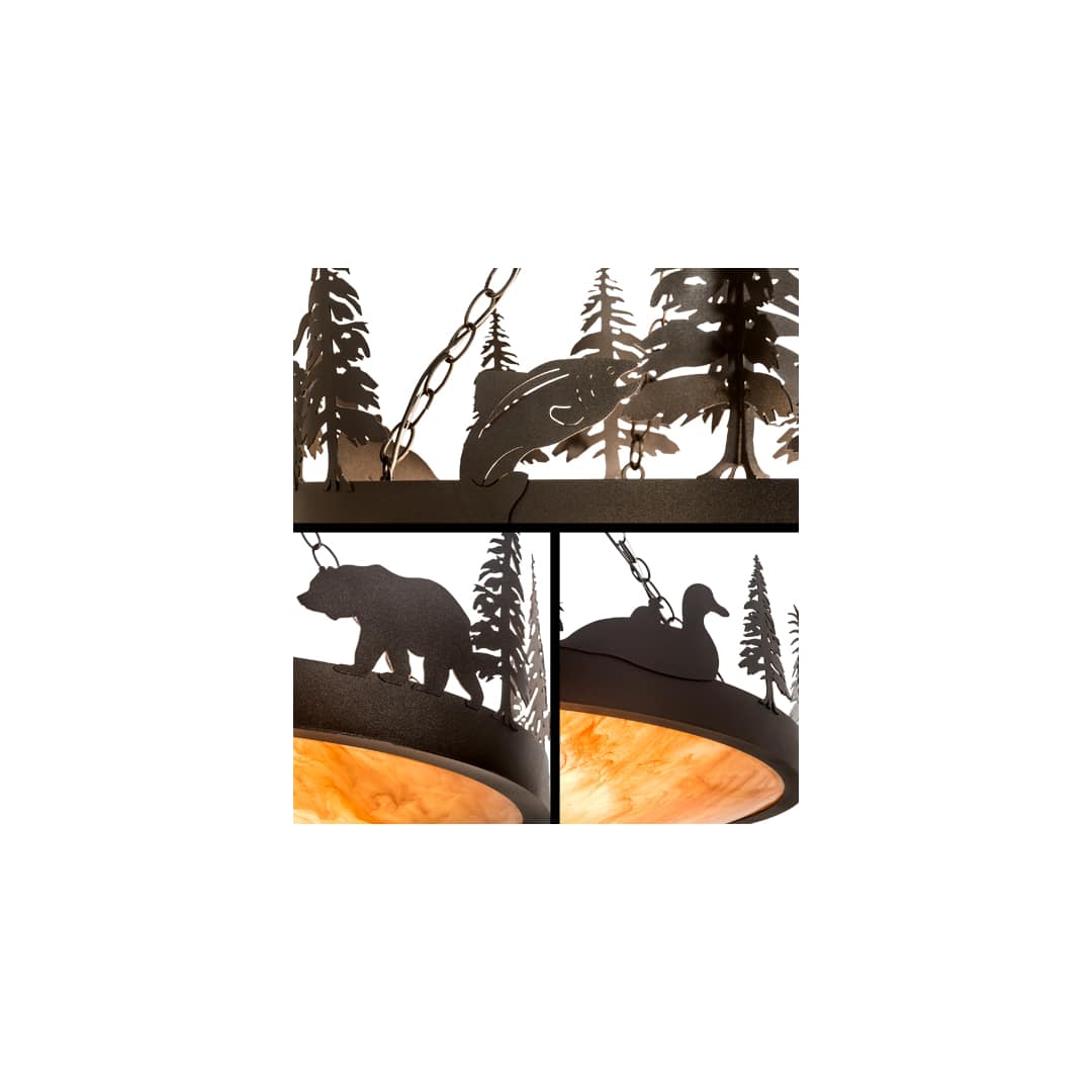 4 Light 30" Wide Abstract Pendant