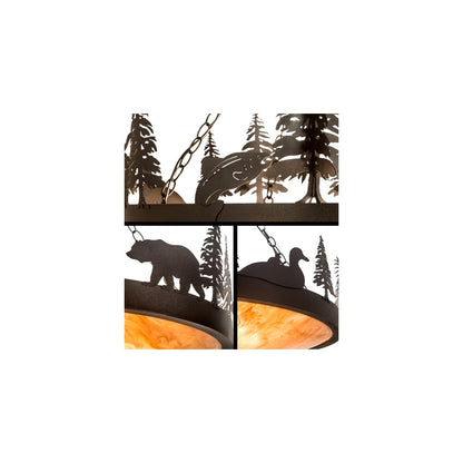 4 Light 30" Wide Abstract Pendant