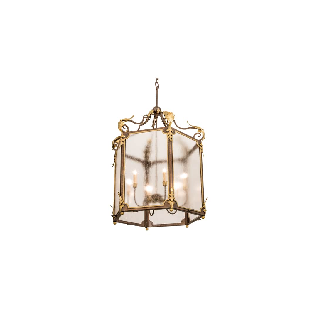 6 Light 34" Wide Taper Candle Pendant