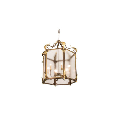 6 Light 34" Wide Taper Candle Pendant