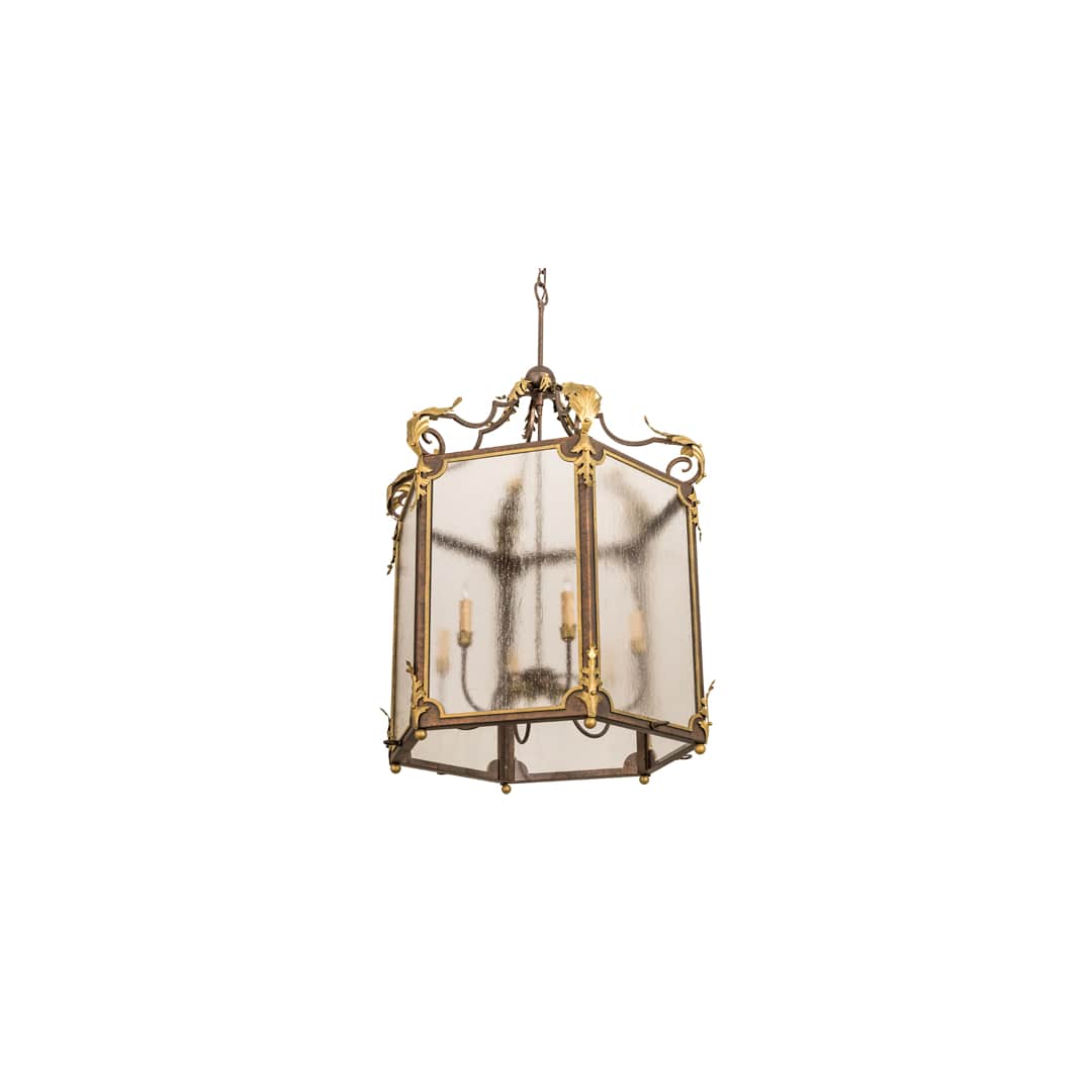 6 Light 34" Wide Taper Candle Pendant