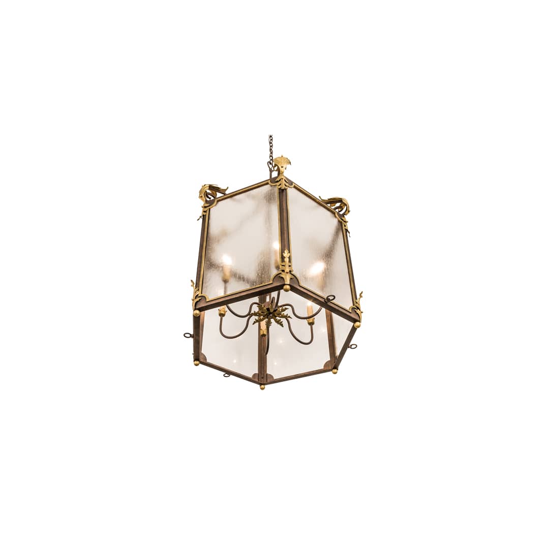 6 Light 34" Wide Taper Candle Pendant