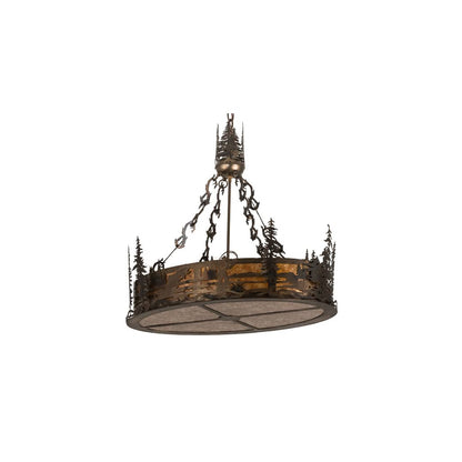 8 Light 30" Wide Abstract Linear Pendant