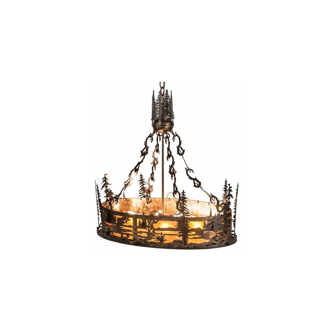 8 Light 30" Wide Abstract Linear Pendant