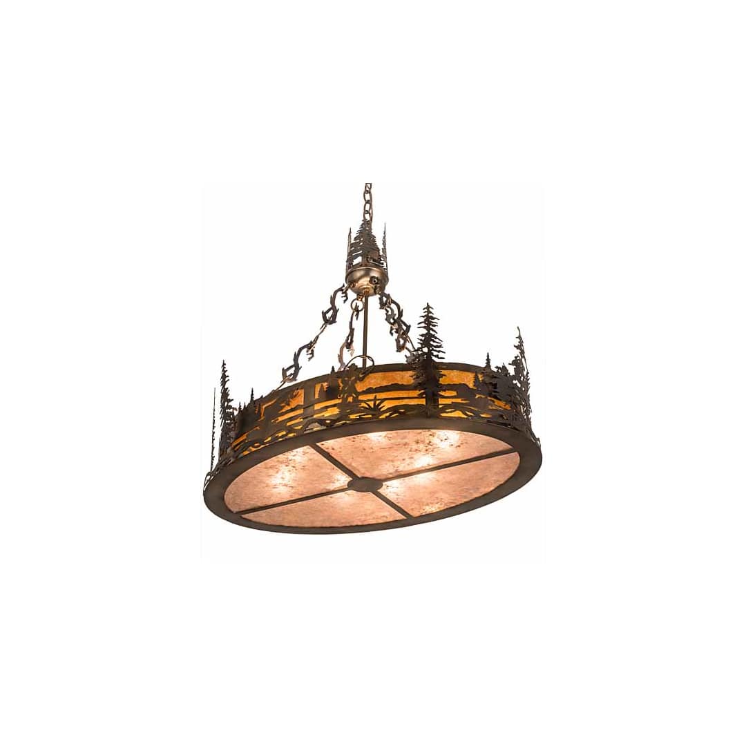 8 Light 30" Wide Abstract Linear Pendant