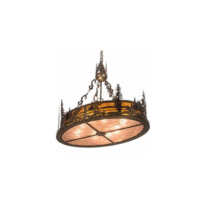 8 Light 30" Wide Abstract Linear Pendant