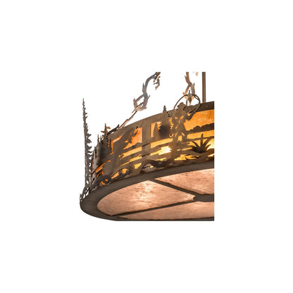 8 Light 30" Wide Abstract Linear Pendant