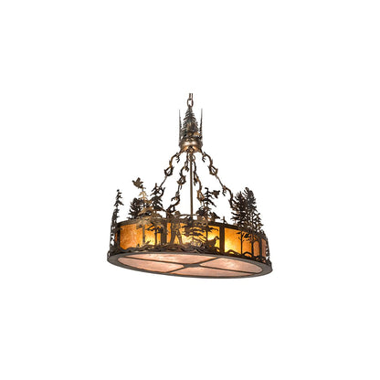 8 Light 30" Wide Abstract Linear Pendant