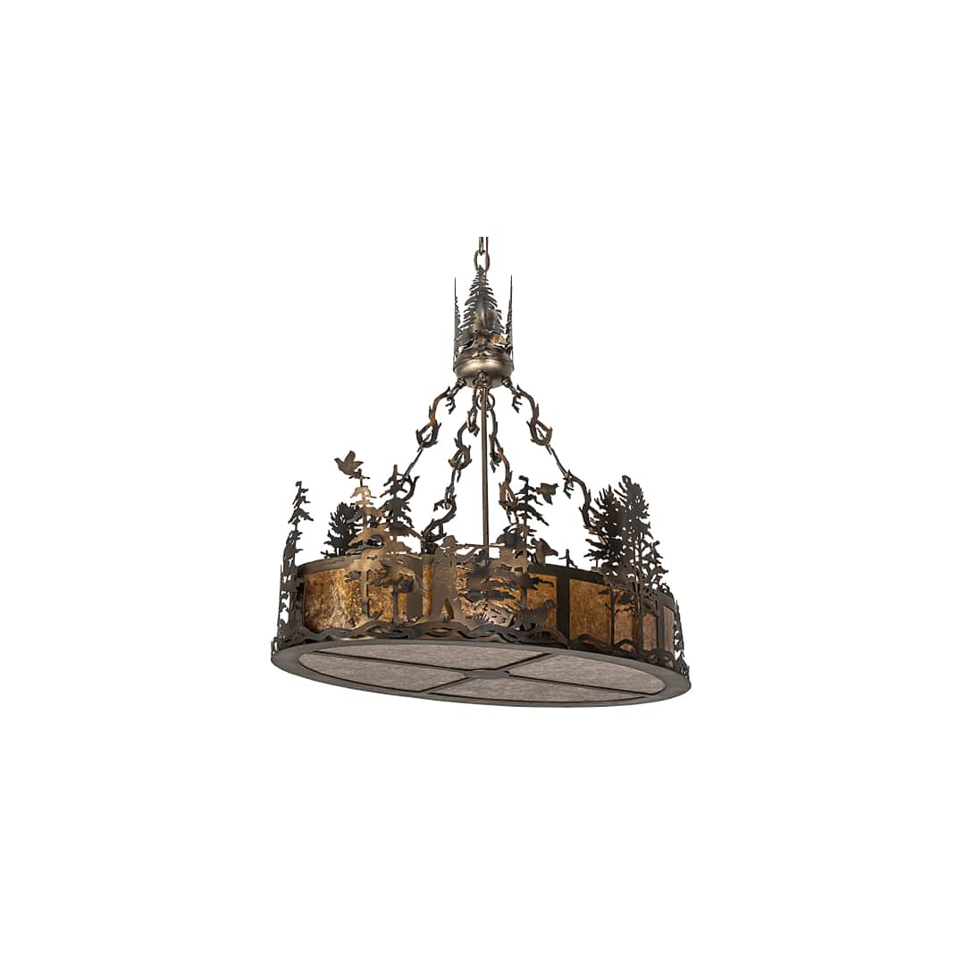 8 Light 30" Wide Abstract Linear Pendant