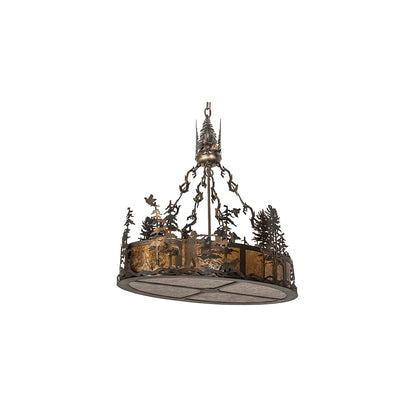 8 Light 30" Wide Abstract Linear Pendant