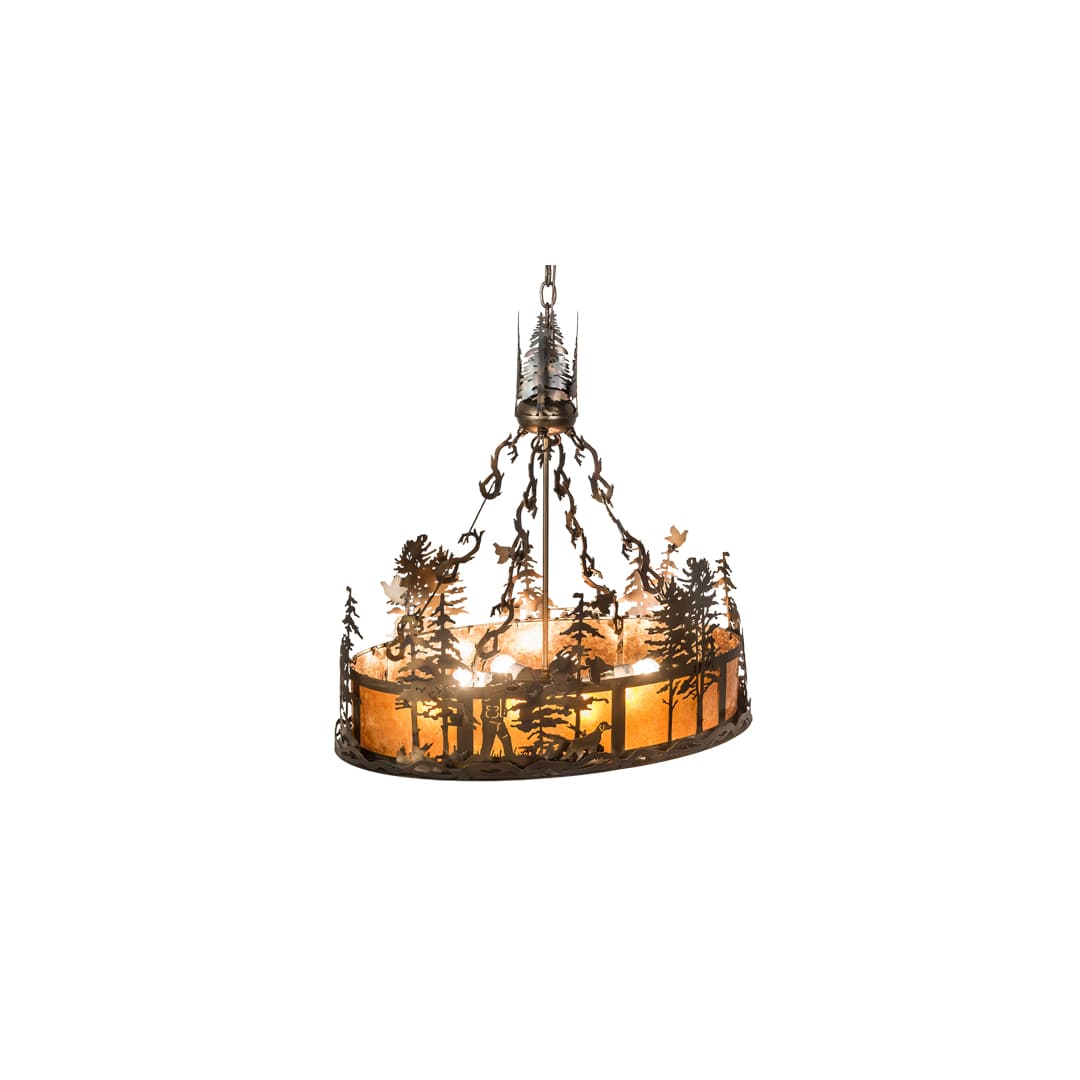 8 Light 30" Wide Abstract Linear Pendant