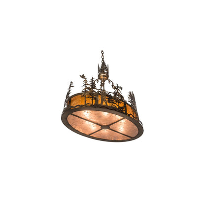 8 Light 30" Wide Abstract Linear Pendant