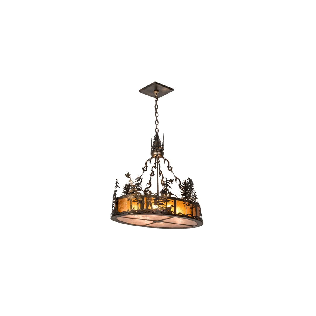 8 Light 30" Wide Abstract Linear Pendant