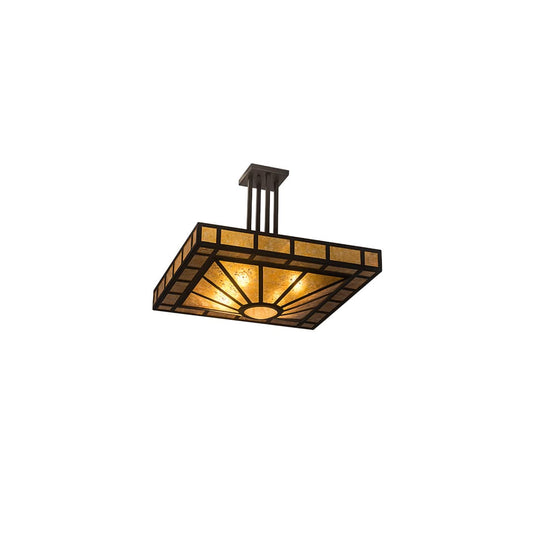 Mission Prime 4 Light 31" Wide Semi-Flush Square Ceiling Fixture