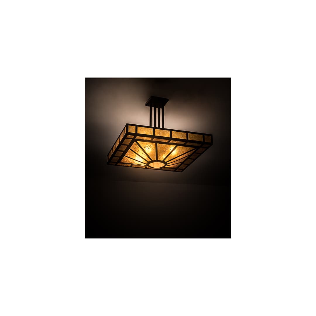 Mission Prime 4 Light 31" Wide Semi-Flush Square Ceiling Fixture