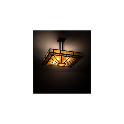 Mission Prime 4 Light 31" Wide Semi-Flush Square Ceiling Fixture