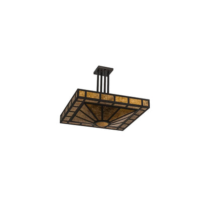 Mission Prime 4 Light 31" Wide Semi-Flush Square Ceiling Fixture