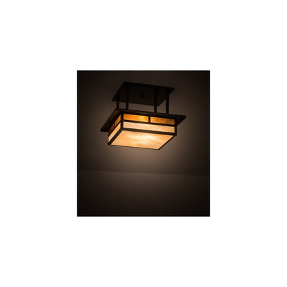 Hyde Park "T" Mission 2 Light 21" Wide Semi-Flush Square Ceiling Fixture - Craftsman Brown Finish