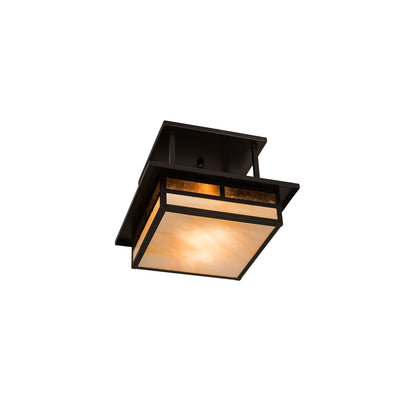 Hyde Park "T" Mission 2 Light 21" Wide Semi-Flush Square Ceiling Fixture - Craftsman Brown Finish