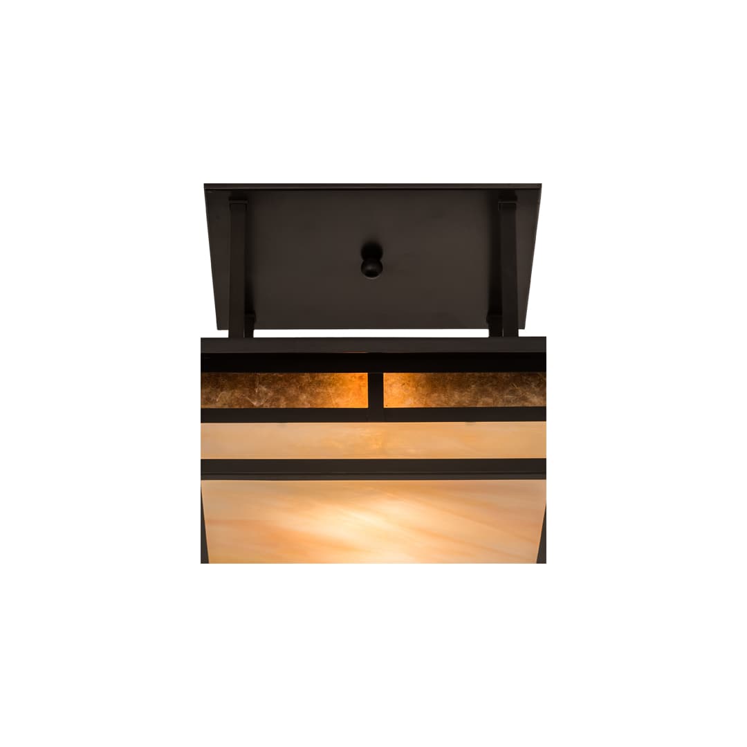 Hyde Park "T" Mission 2 Light 21" Wide Semi-Flush Square Ceiling Fixture - Craftsman Brown Finish