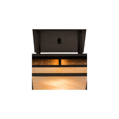 Hyde Park "T" Mission 2 Light 21" Wide Semi-Flush Square Ceiling Fixture - Craftsman Brown Finish