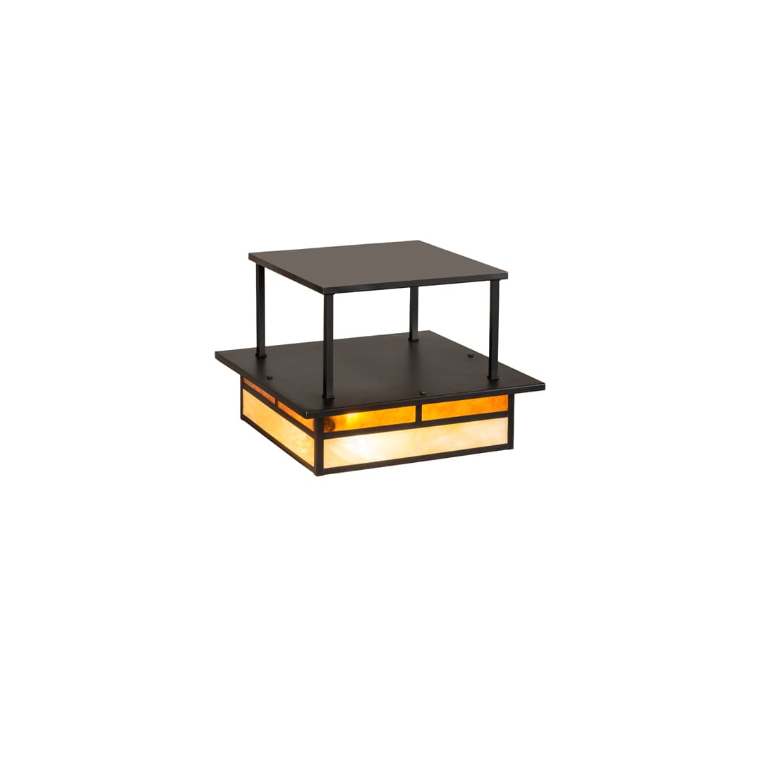 Hyde Park "T" Mission 2 Light 25" Wide Semi-Flush Square Ceiling Fixture