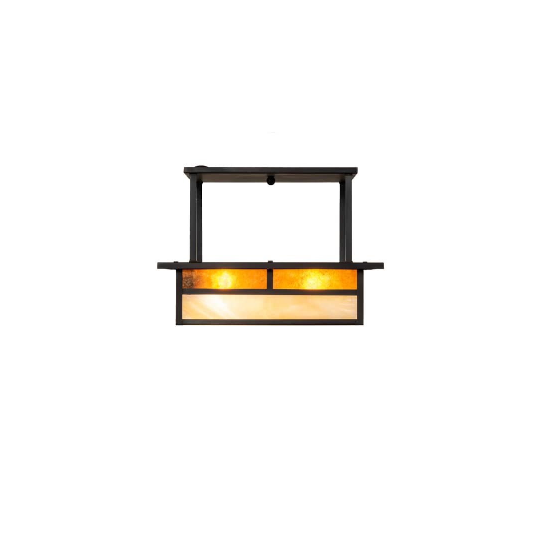 Hyde Park "T" Mission 2 Light 25" Wide Semi-Flush Square Ceiling Fixture