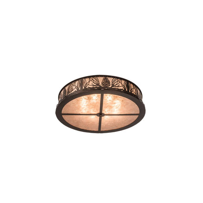 Mountain Pine 8 Light 30" Wide Semi-Flush Drum Ceiling Fixture - Mahogany Bronze Finish