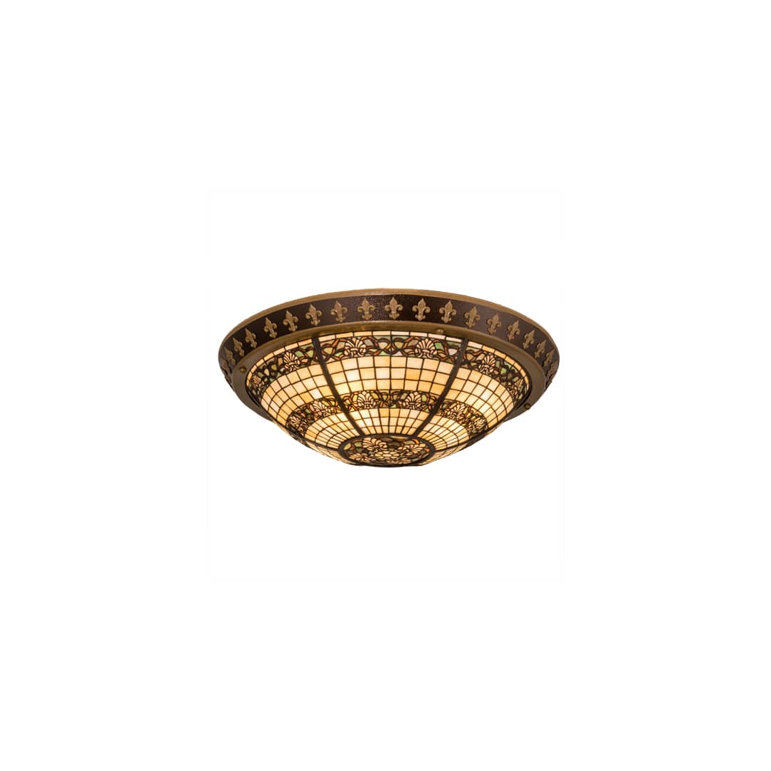 Shell and Ribbon 4 Light 28" Wide Semi-Flush Bowl Ceiling Fixture