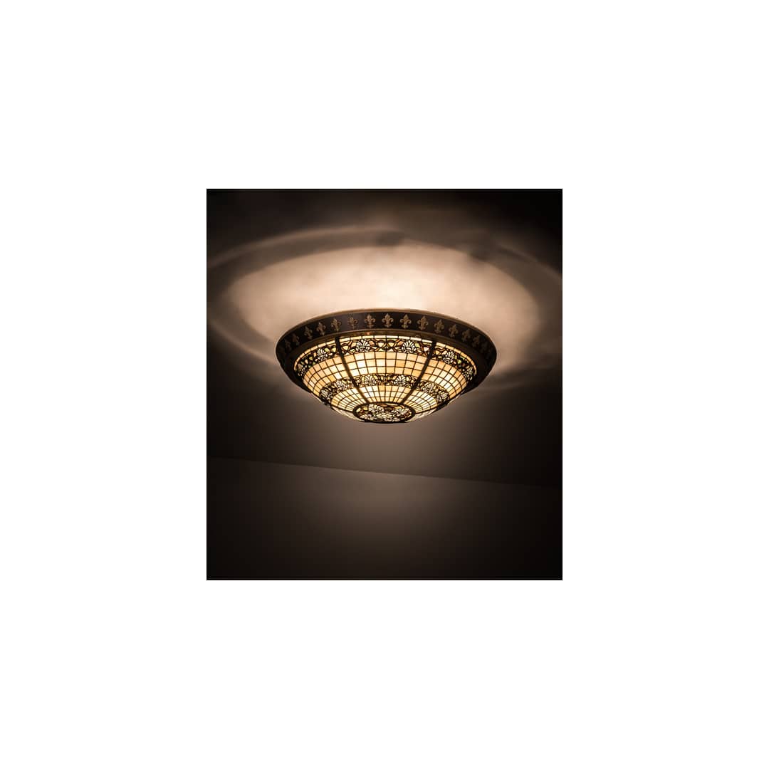 Shell and Ribbon 4 Light 28" Wide Semi-Flush Bowl Ceiling Fixture