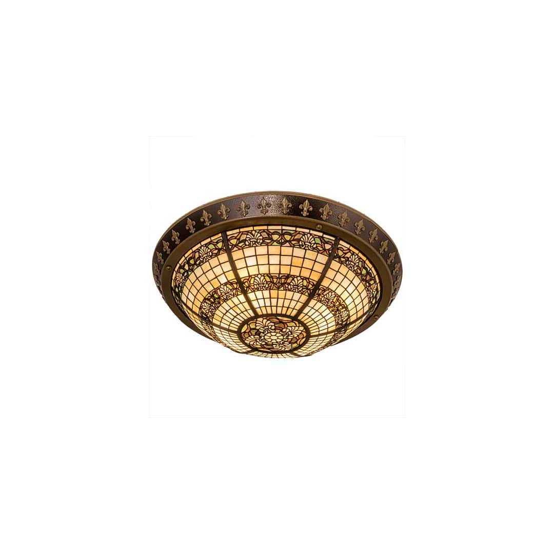 Shell and Ribbon 4 Light 28" Wide Semi-Flush Bowl Ceiling Fixture