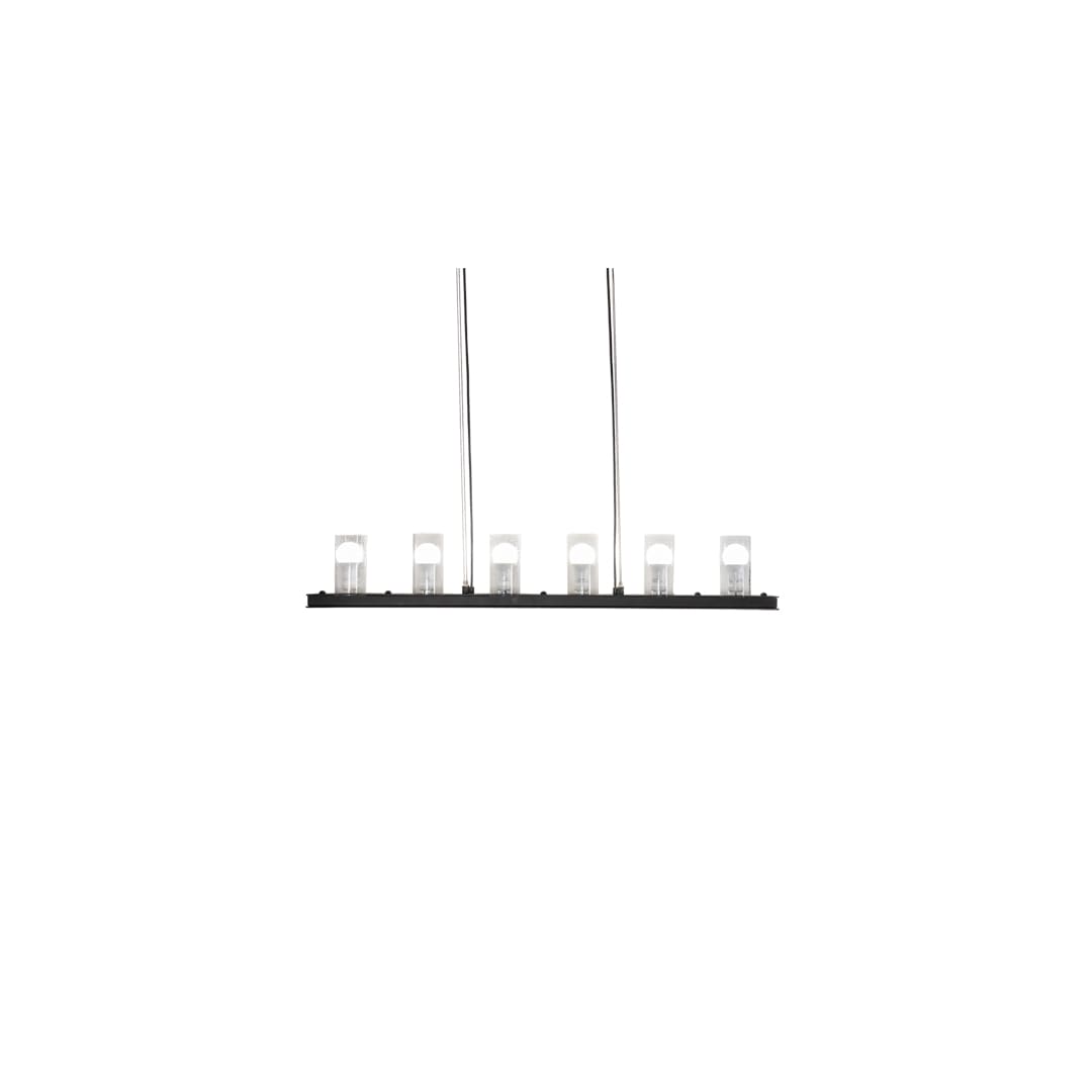 6 Light 44" Wide Pillar Candle Linear Pendant