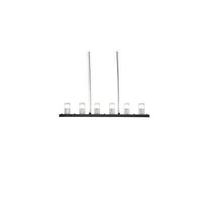 6 Light 44" Wide Pillar Candle Linear Pendant