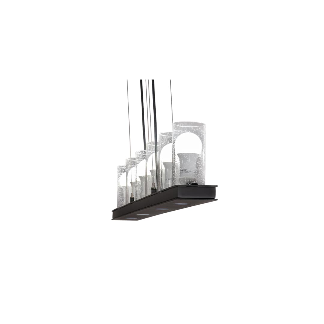 6 Light 44" Wide Pillar Candle Linear Pendant