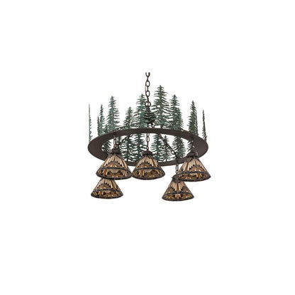 Nuevo Mission 5 Light 34" Wide Chandelier