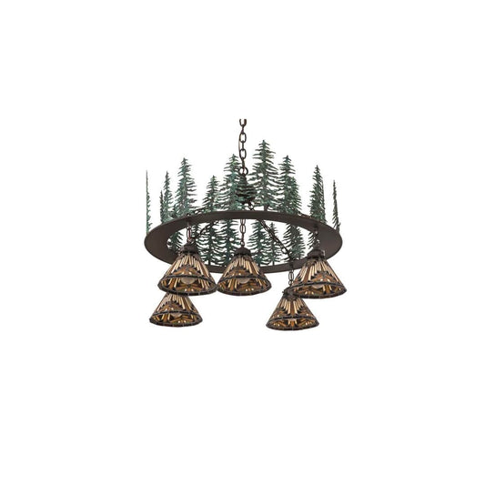 Nuevo Mission 5 Light 34" Wide Chandelier
