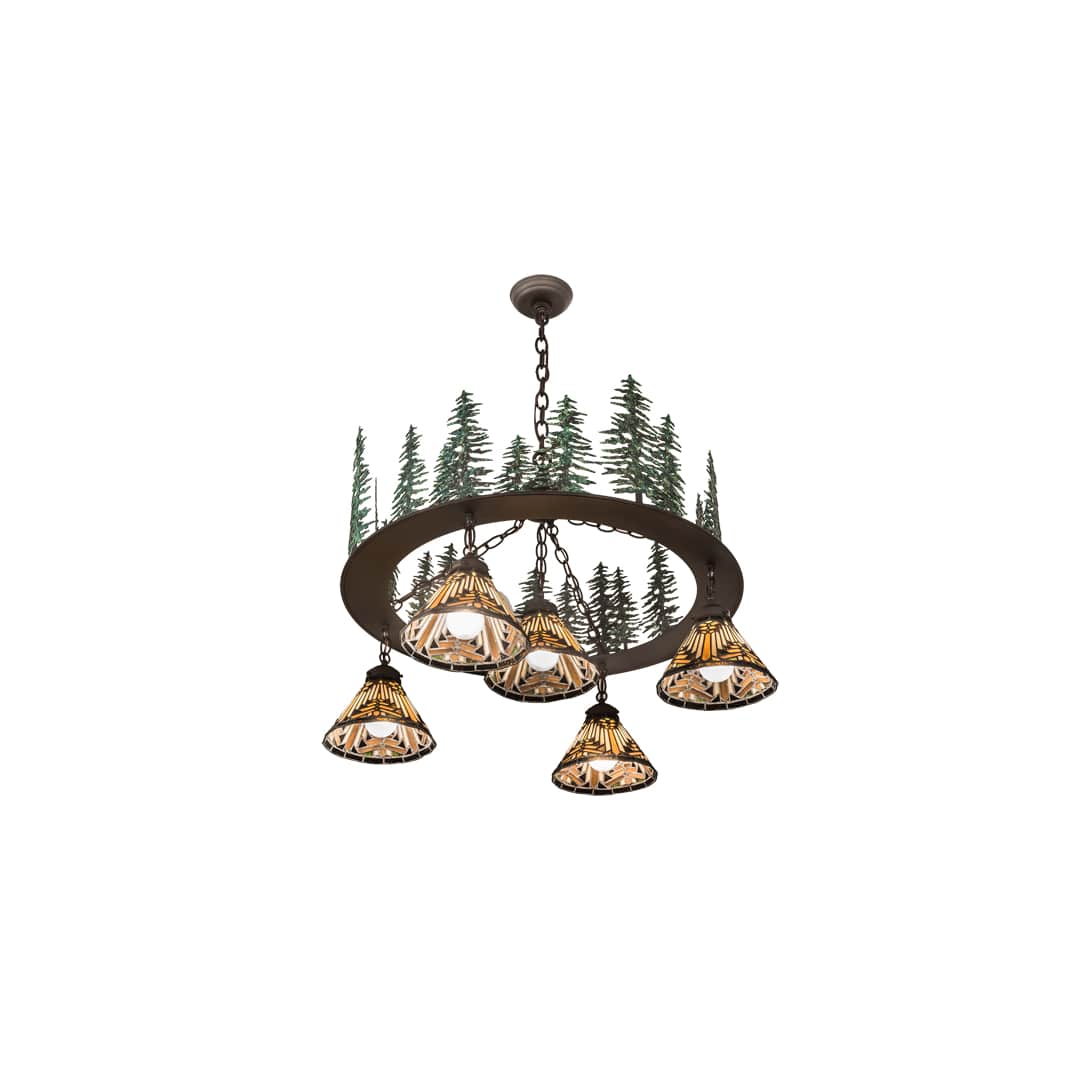 Nuevo Mission 5 Light 34" Wide Chandelier