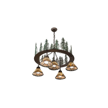Nuevo Mission 5 Light 34" Wide Chandelier
