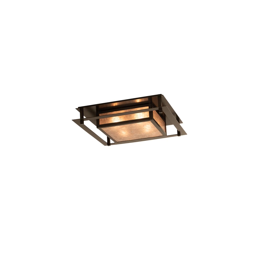 Quezon 4 Light 34" Wide Flush Mount Square Ceiling Fixture - Timeless Bronze Finish