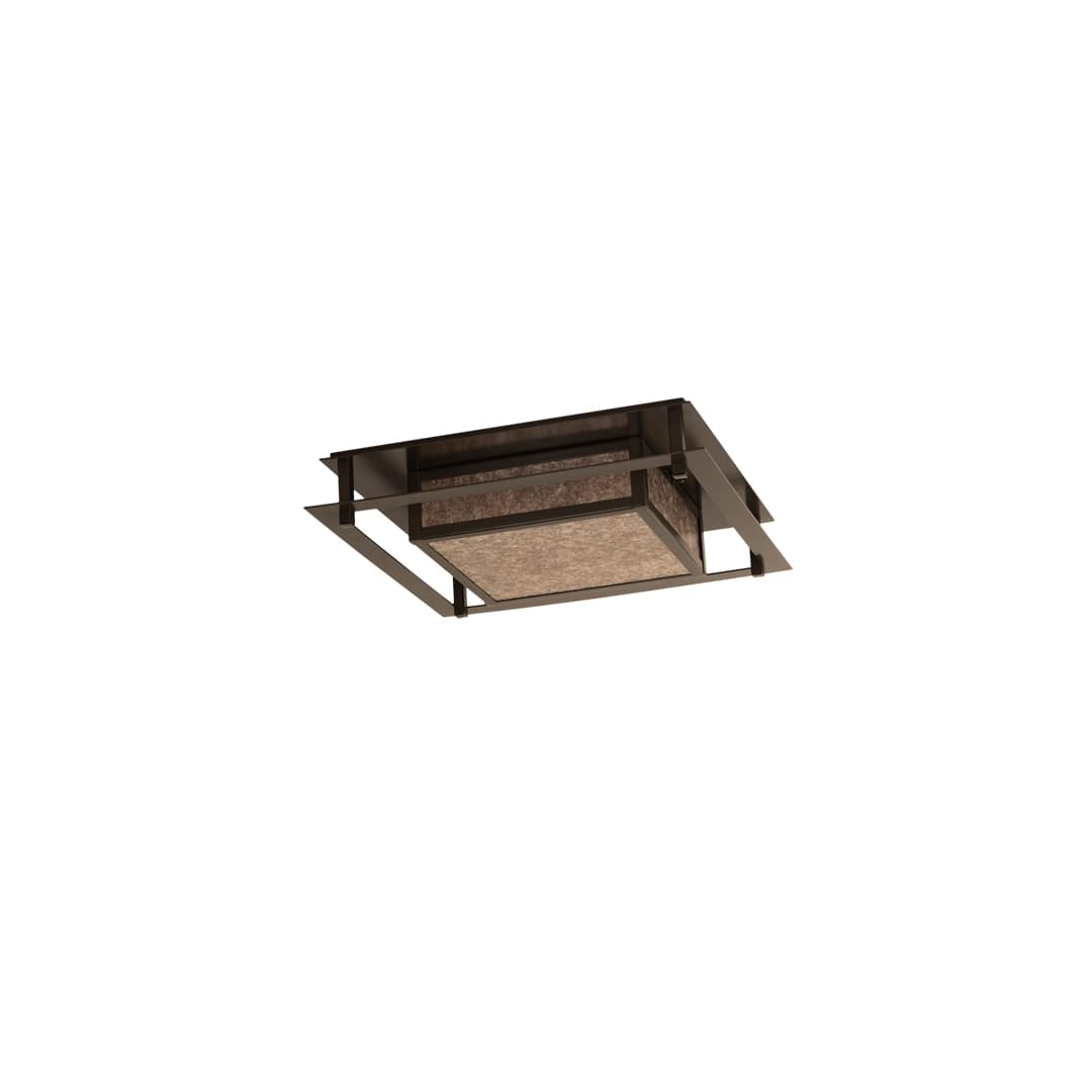Quezon 4 Light 34" Wide Flush Mount Square Ceiling Fixture - Timeless Bronze Finish
