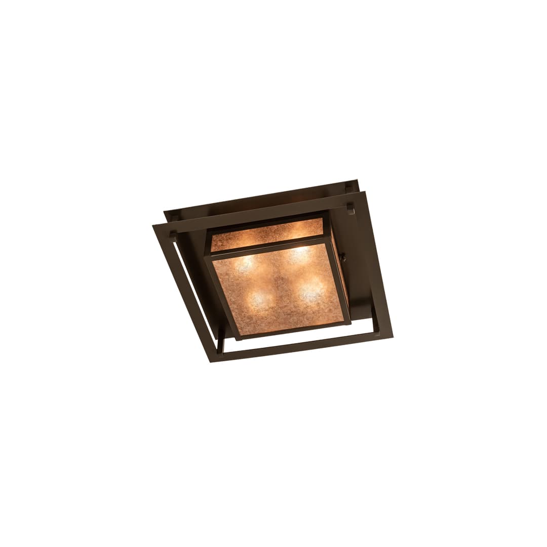 Quezon 4 Light 34" Wide Flush Mount Square Ceiling Fixture - Timeless Bronze Finish