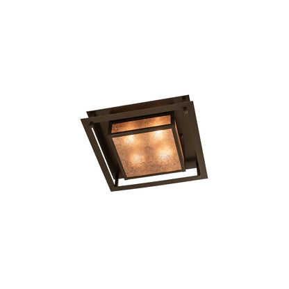 Quezon 4 Light 34" Wide Flush Mount Square Ceiling Fixture - Timeless Bronze Finish