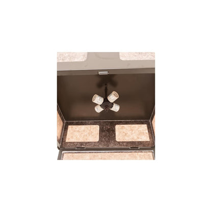 Quezon 4 Light 34" Wide Flush Mount Square Ceiling Fixture with Silver Mica Shade - Timeless Bronze Finish