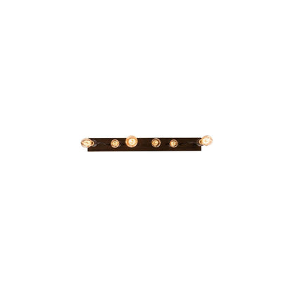 6 Light 44" Wide Wood Linear Pendant