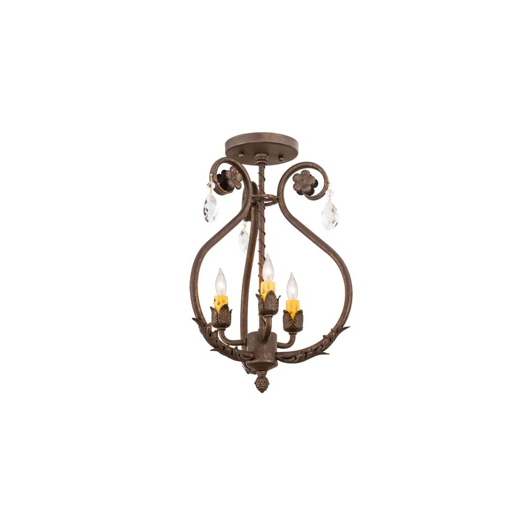 Antonia 3 Light 12" Wide Semi-flush Ceiling Fixture