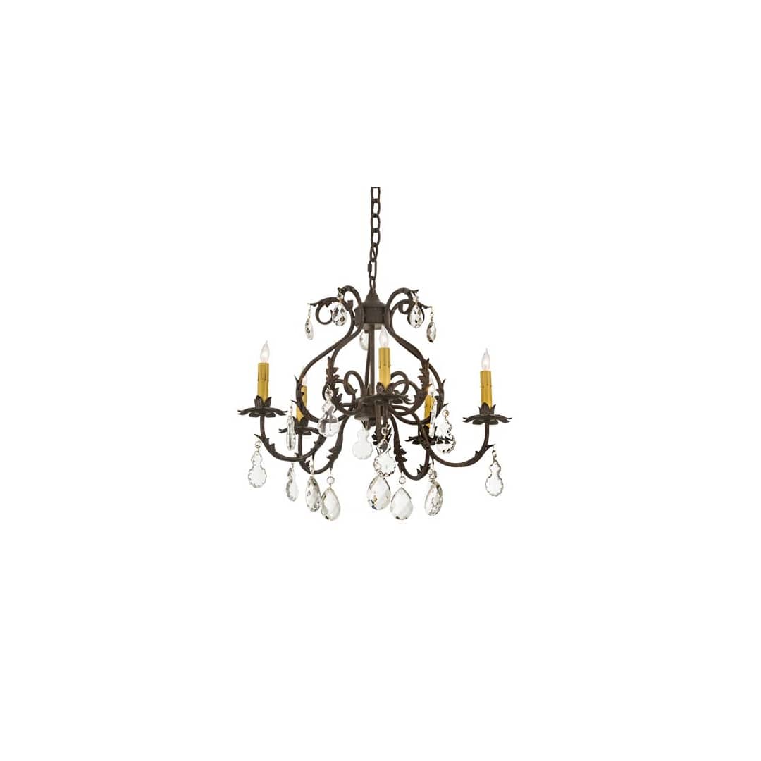 Chantilly 5 Light 24" Wide Crystal Candle Style Chandelier