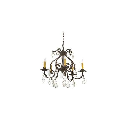 Chantilly 5 Light 24" Wide Crystal Candle Style Chandelier